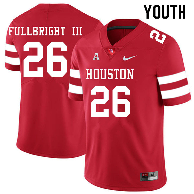 Youth #26 James Fullbright III Houston Cougars College Football Jerseys Sale-Red